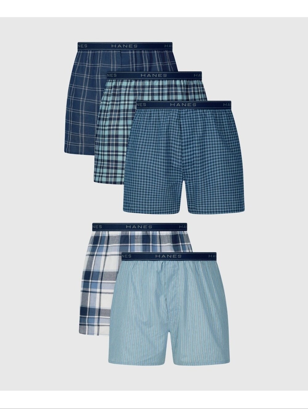 Hanes Men's Moisture-Wicking Cotton Blend Boxer Underwear, Sizes L 36"-38"